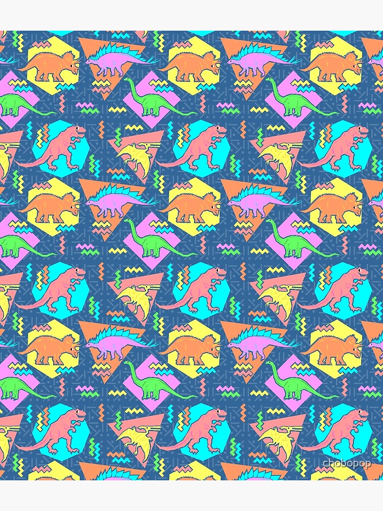 Nineties Dinosaurs Pattern by chobopop