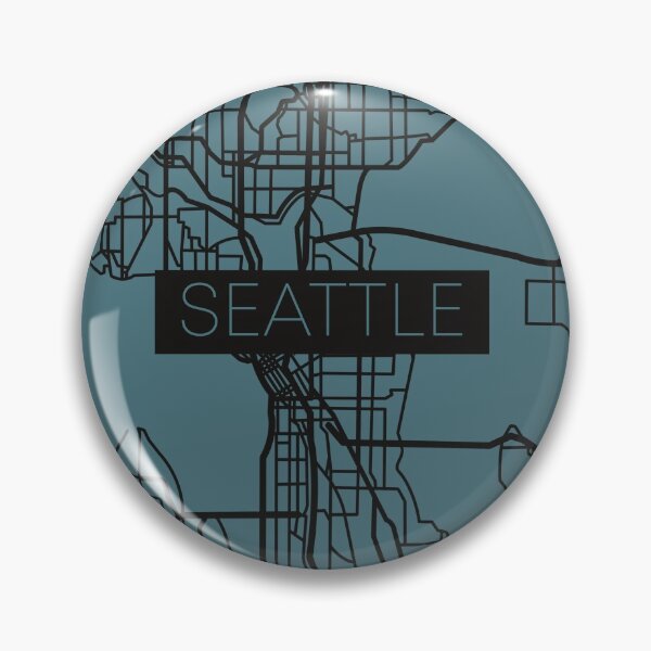 Artikelvorschau, Straßenkarte von Seattle, Schwarz und Blau entworfen und verkauft von HelloGentry.