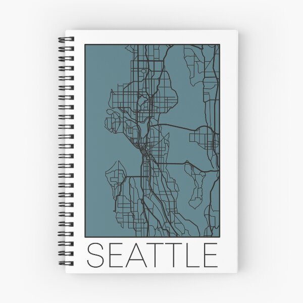 Item preview, Seattle Street Map Black and Blue designed and sold by HelloGentry.