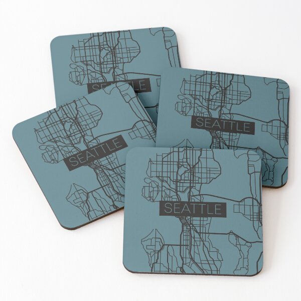 Item preview, Seattle Street Map Black and Blue designed and sold by HelloGentry.