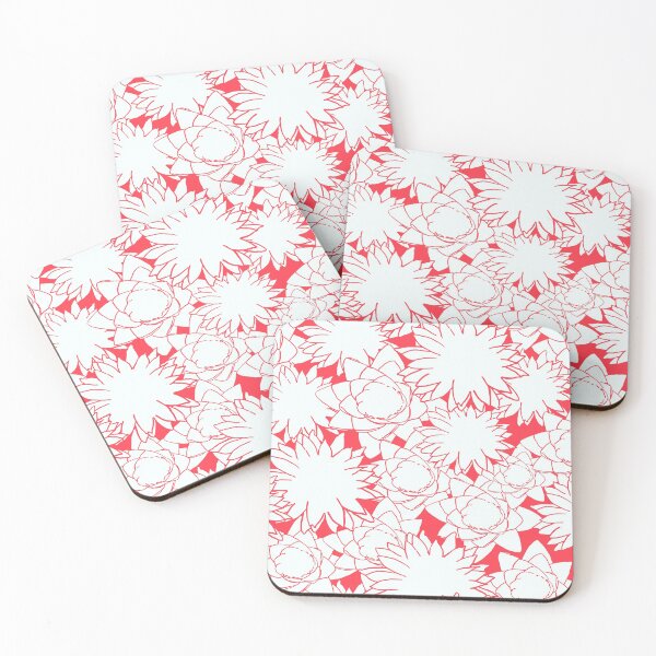 Item preview, Abstract Flowers in White on Red designed and sold by AlteredAtelier.
