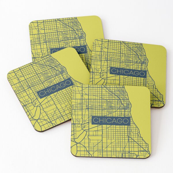 Item preview, Chicago Street Map Blue and Yellow designed and sold by HelloGentry.
