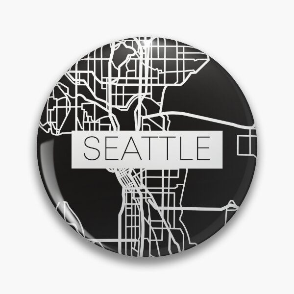 Artikelvorschau, Straßenkarte von Seattle, weiß und schwarz entworfen und verkauft von HelloGentry.