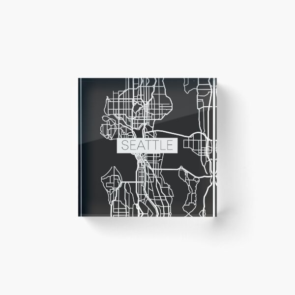 Item preview, Seattle Street Map White and Black designed and sold by HelloGentry.
