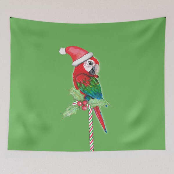 Item preview, Green wing macaw Christmas style designed and sold by Bwiselizzy.