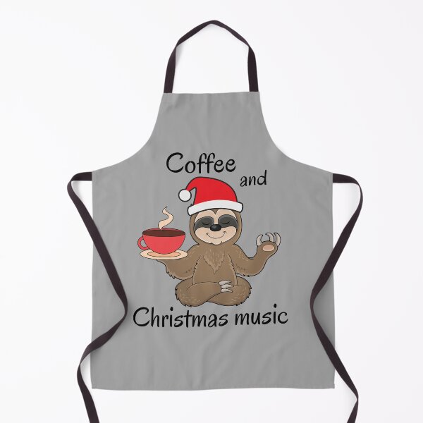 Artikelvorschau, Faultierillustration Kaffee- und Weihnachtsmusik entworfen und verkauft von KamTamDesigns11.