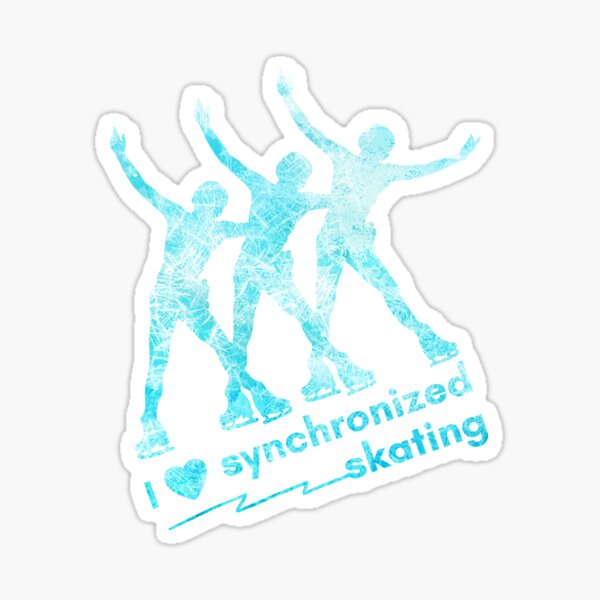 Love Synchronized skating spread eagles frozen blue Sticker