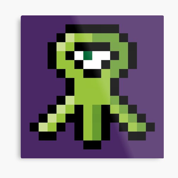 Pixel Alien Metal Print