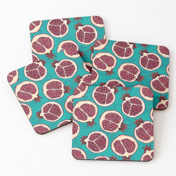 Item preview, Pomegranate slices on turquoise designed and sold by Katerina Mitkova Kirilova.