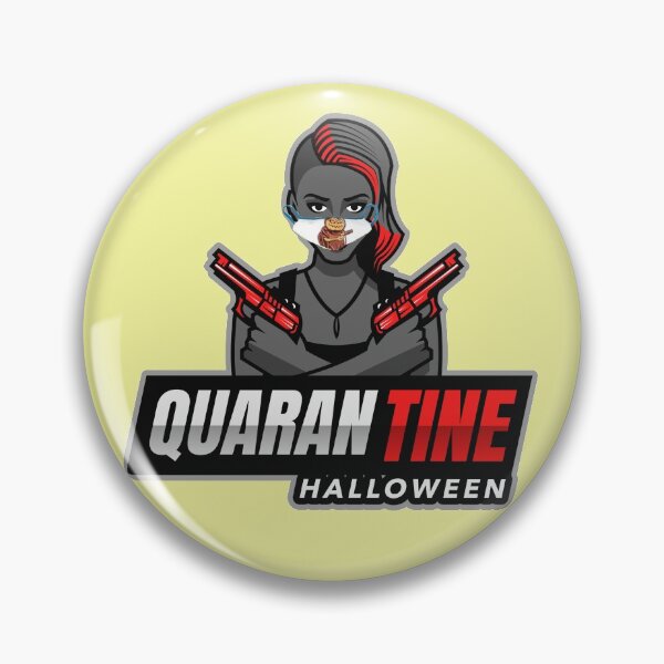 Item preview, Quarantine Halloween (masked lady with 2 guns) designed and sold by HamiltonmagicTs.