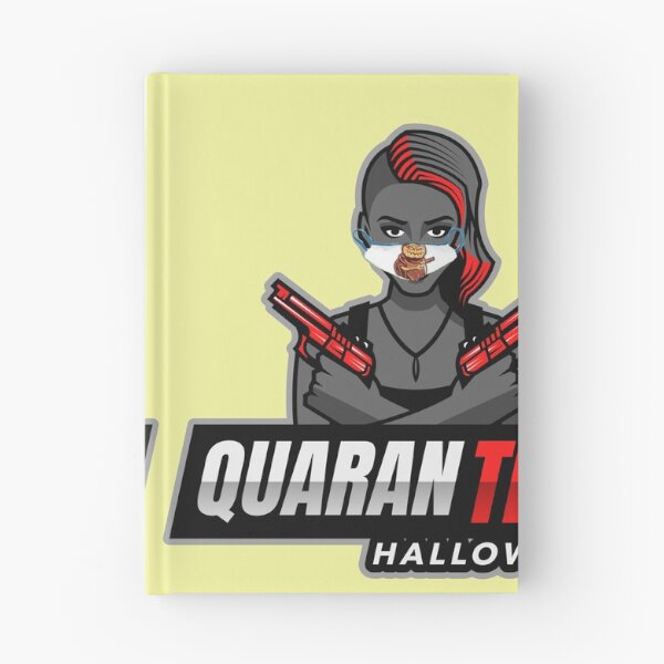 Item preview, Quarantine Halloween (masked lady with 2 guns) designed and sold by HamiltonmagicTs.