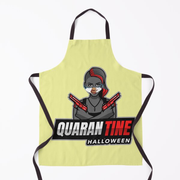 Item preview, Quarantine Halloween (masked lady with 2 guns) designed and sold by HamiltonmagicTs.