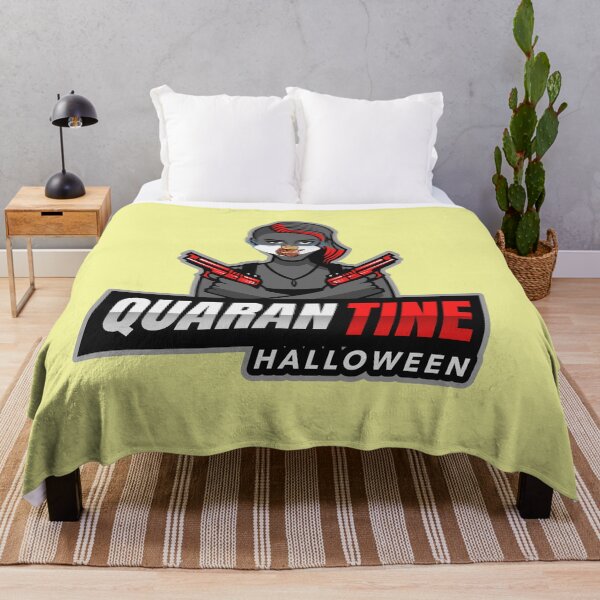 Item preview, Quarantine Halloween (masked lady with 2 guns) designed and sold by HamiltonmagicTs.