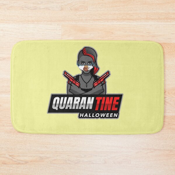 Item preview, Quarantine Halloween (masked lady with 2 guns) designed and sold by HamiltonmagicTs.