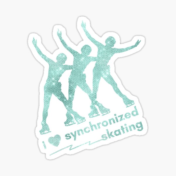 Love Synchronized Skating spread eagles turquoise sparkle Sticker