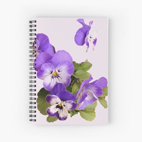 Purple pansies on pink - just for fun Spiral Notebook