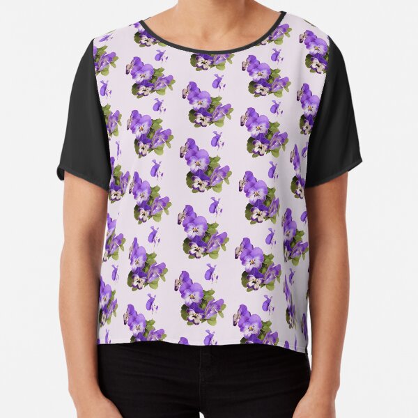 Purple pansies on pink - just for fun Chiffon Top