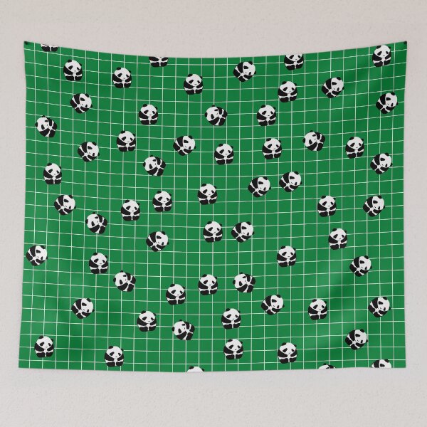 Item preview, Cute Panda Print on Green Background designed and sold by kapotka.