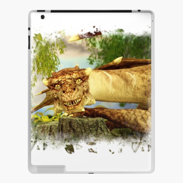 Freundlicher Drache zeigt die Zähne iPad Klebefolie