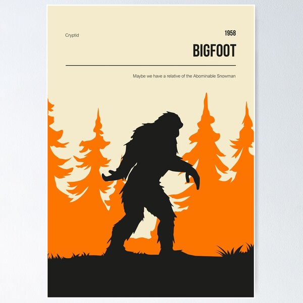 Item preview, Bigtfoot Sasquatch Cryptid Poster designed and sold by Stadify.