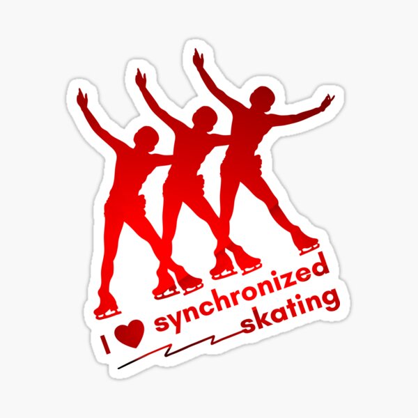 Love Synchronized Skating spread eagles red gradient Sticker