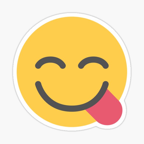 Cheerful sticking out tongue mask Sticker