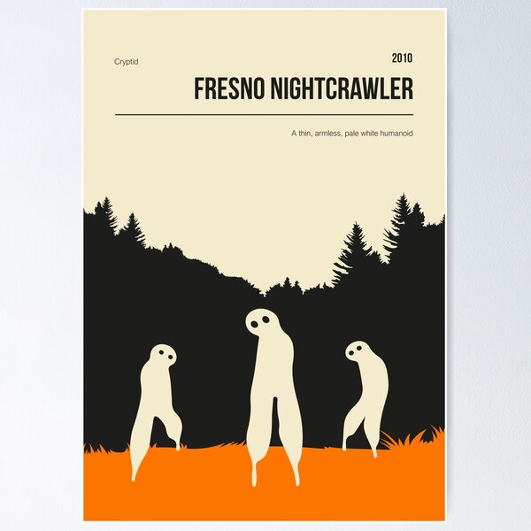 Item preview, Fresno Nightcrawler Cryptid Book Cover Poster designed and sold by Stadify.