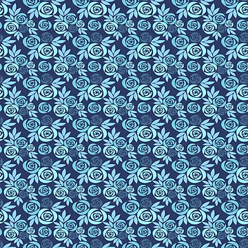 Artwork thumbnail, Blue Roses Bouquets Pattern by everything4eva