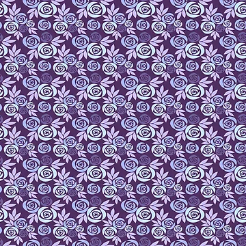 Artwork thumbnail, Violet Roses Bouquets Pattern by everything4eva