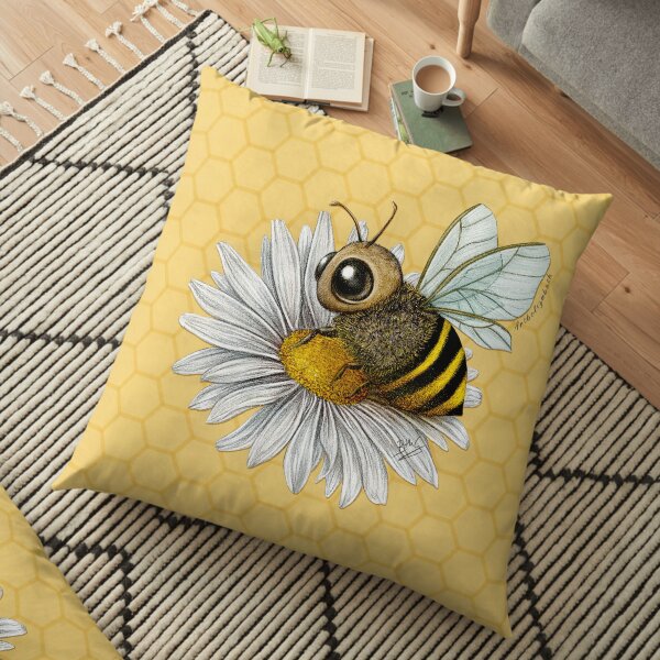 Bee and Daisy Floor Pillow