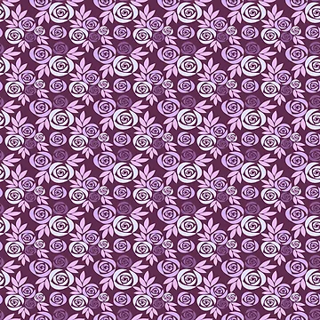 Artwork thumbnail, Purple Roses Bouquets Pattern by everything4eva