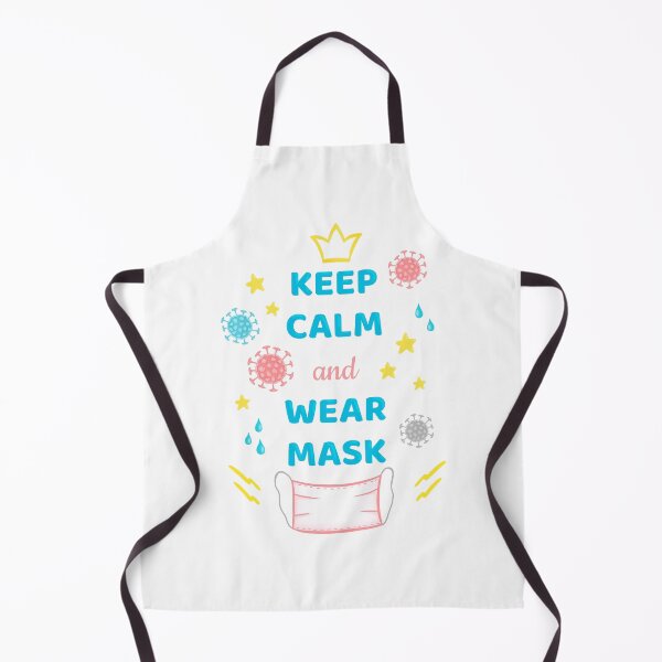 Item preview, Keep calm and wear mask Coronavirus medical mask COVID on a white background merchandise print designed and sold by IriSev.