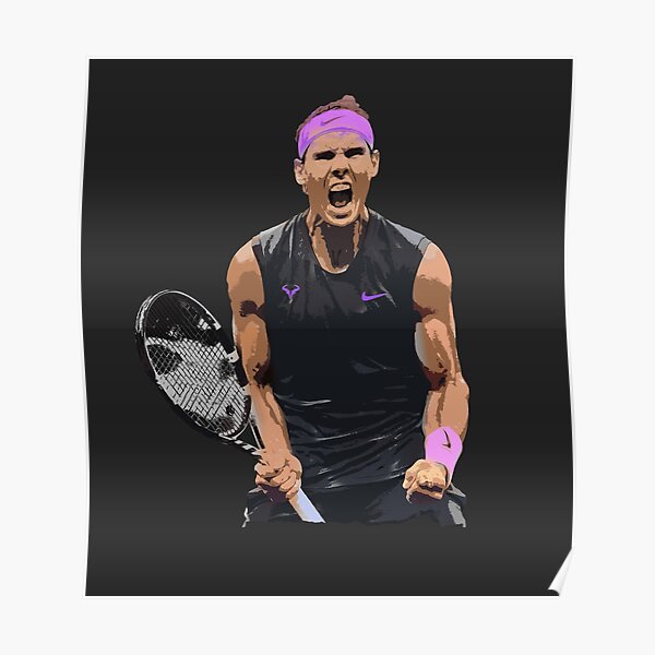 Rafa Nadal Tennis Player Illustration Vector  Poster