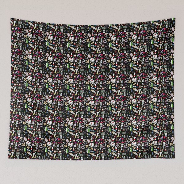 Item preview, Nurse Pattern on Black Background designed and sold by complicolor.