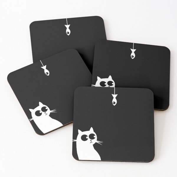 Item preview, Baiting A Cute Black Cat with Fish designed and sold by KA DESIGNS.