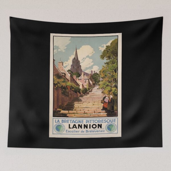 Item preview, Lannion retro poster designed and sold by CorasPosters.