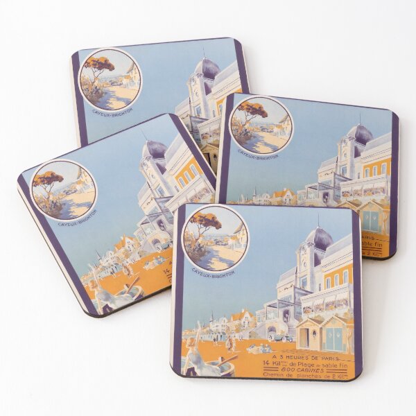 Item preview, Cayeux sur Mer retro poster designed and sold by CorasPosters.