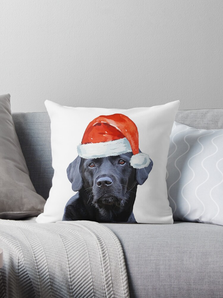 Awaiting Spring - Black Labrador Puppy Throw Pillow for Sale by