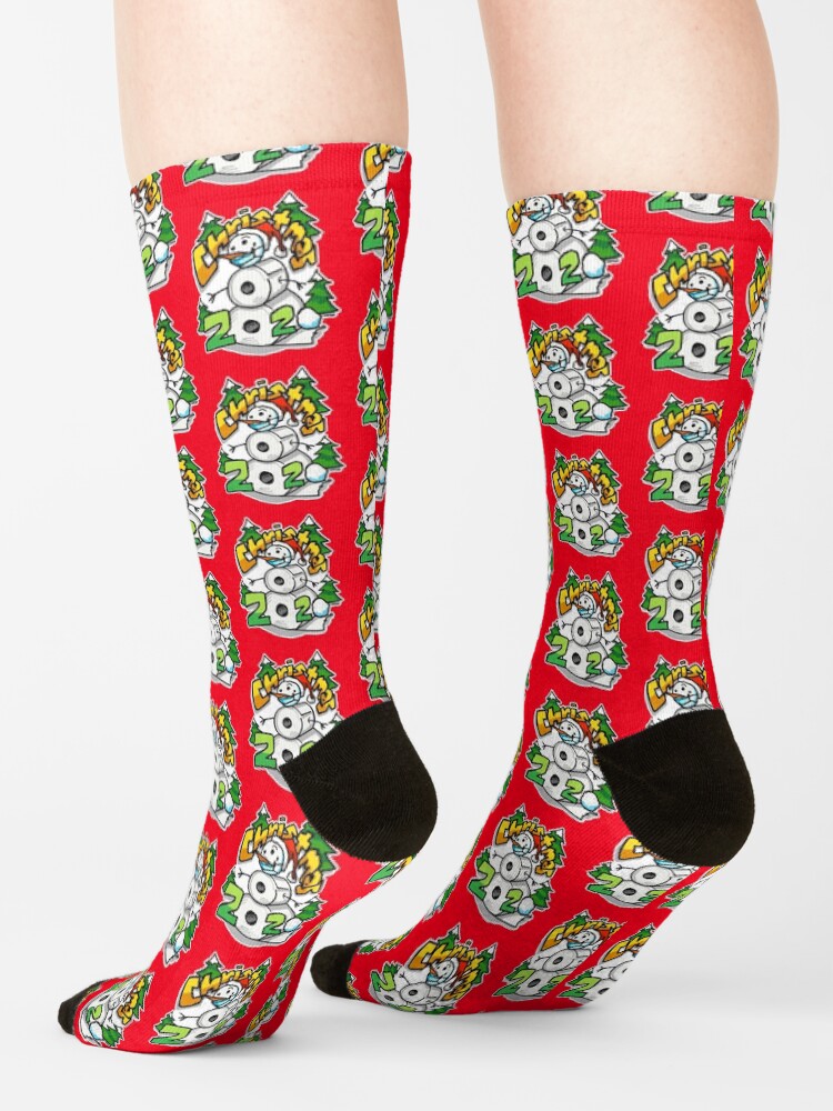 Alternate view of Christmas 2020 Toilet Paper Snowman Socks
