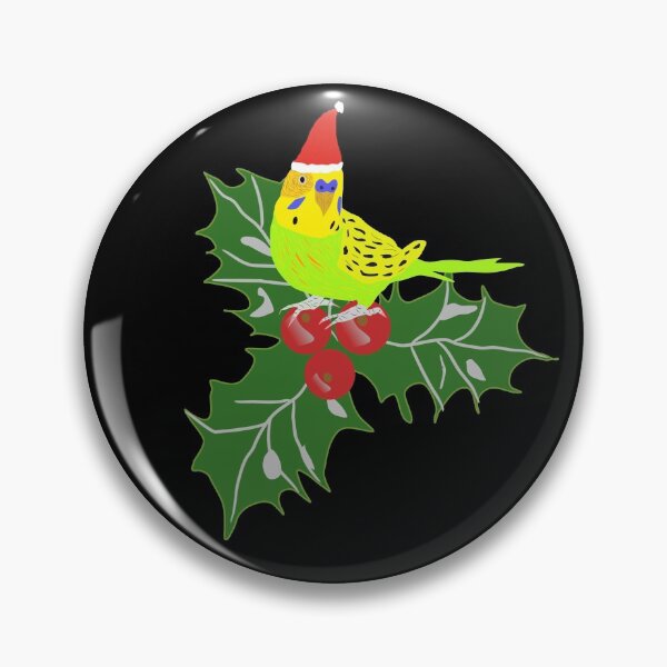 Item preview, Christmas budgie with holly, budgie designed and sold by Bodino.