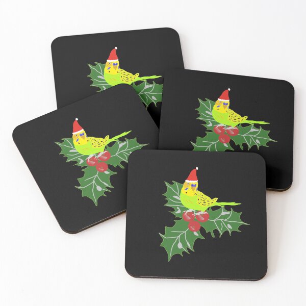 Item preview, Christmas budgie with holly, budgie designed and sold by Bodino.