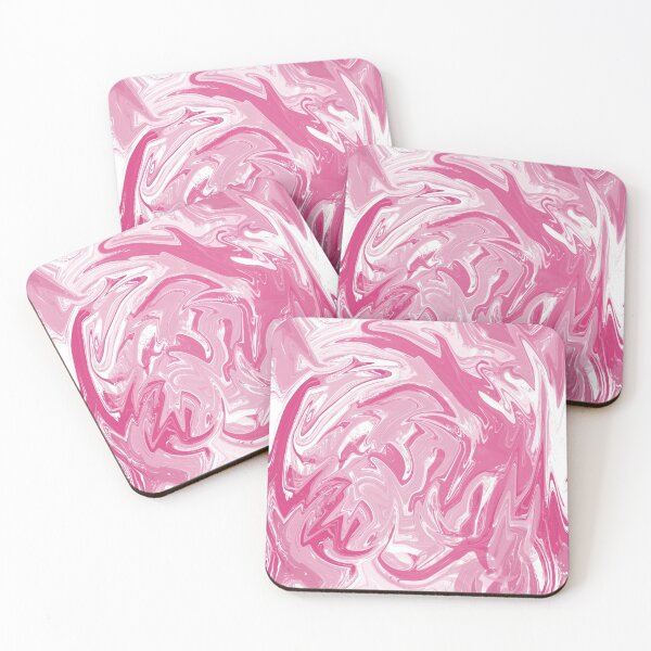 Item preview, Modern Pouring Acrylic Abstract Art - pink and white designed and sold by Clickforyous.