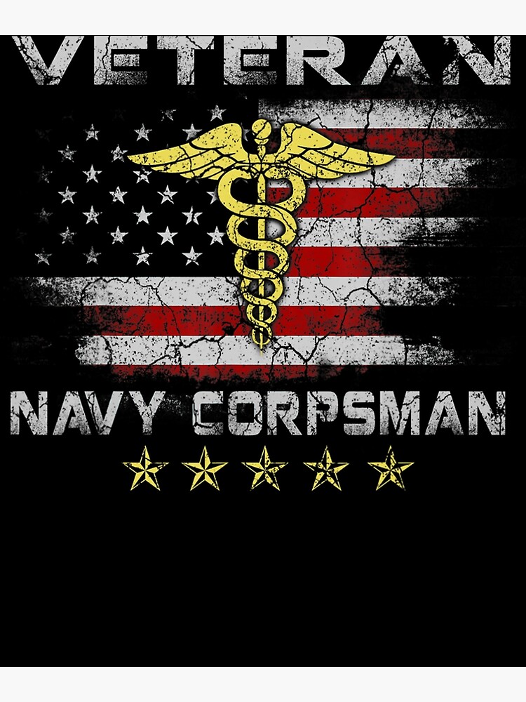 Proud Veteran Navy Corpsman Ts For Men Art Print By Beck4545