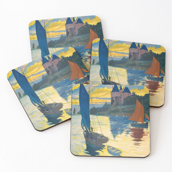 Item preview, Plages de l Ocean retro poster designed and sold by CorasPosters.