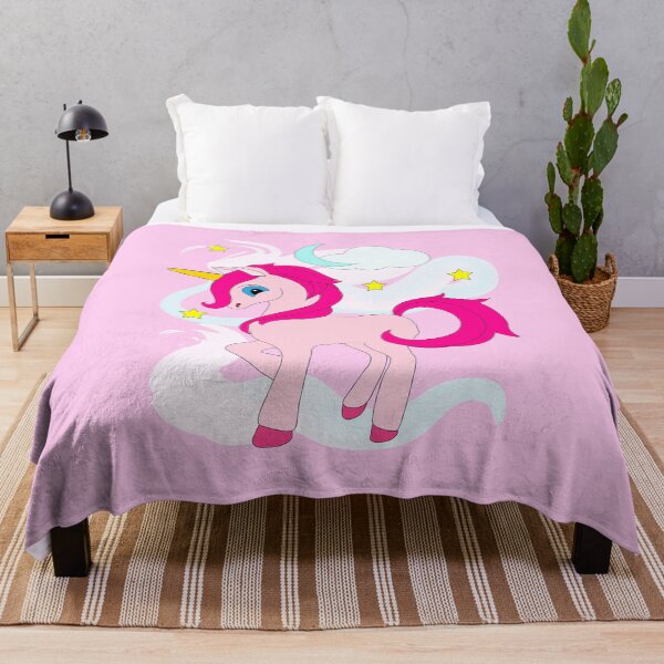 Item preview, Cute pink unicorn, soft blue clouds , yellow stars and the moon,horse to meet you, fantasy, unicorns i love them, unicorns are real , designed and sold by SGS-.
