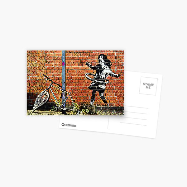 Fille de hula hoop Banksy Carte postale