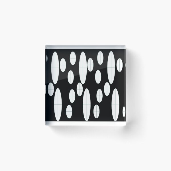 Ovals in Black and White Acrylic Block