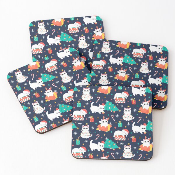 Item preview, Merry Christmas - Pattern with Cats designed and sold by iamwowie.