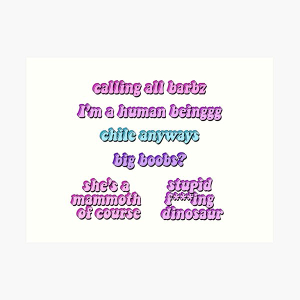 Anaconda Lyrics Nicki Minaj Art Prints Redbubble