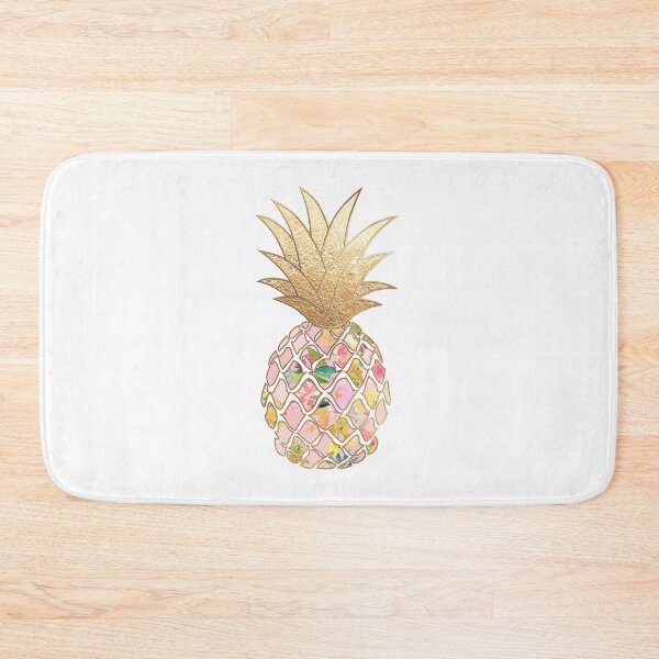Item preview, Aloha Pineapples, Pink+Faux Gold Trim designed and sold by PixDezines.